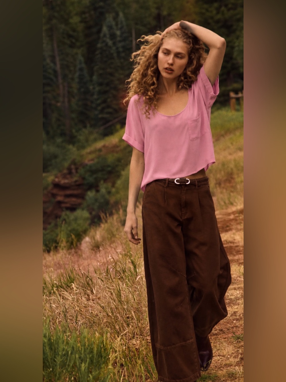 Joie 100% Silk pink turn cuff short sleeve top
